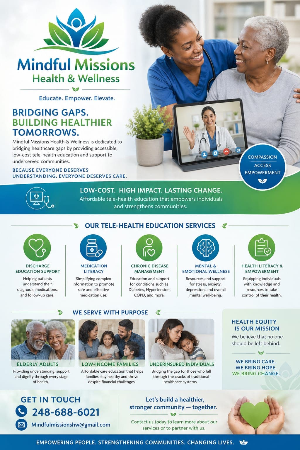 Mindful Missions Health and Wellness — preventive care, tele-health, and community support.